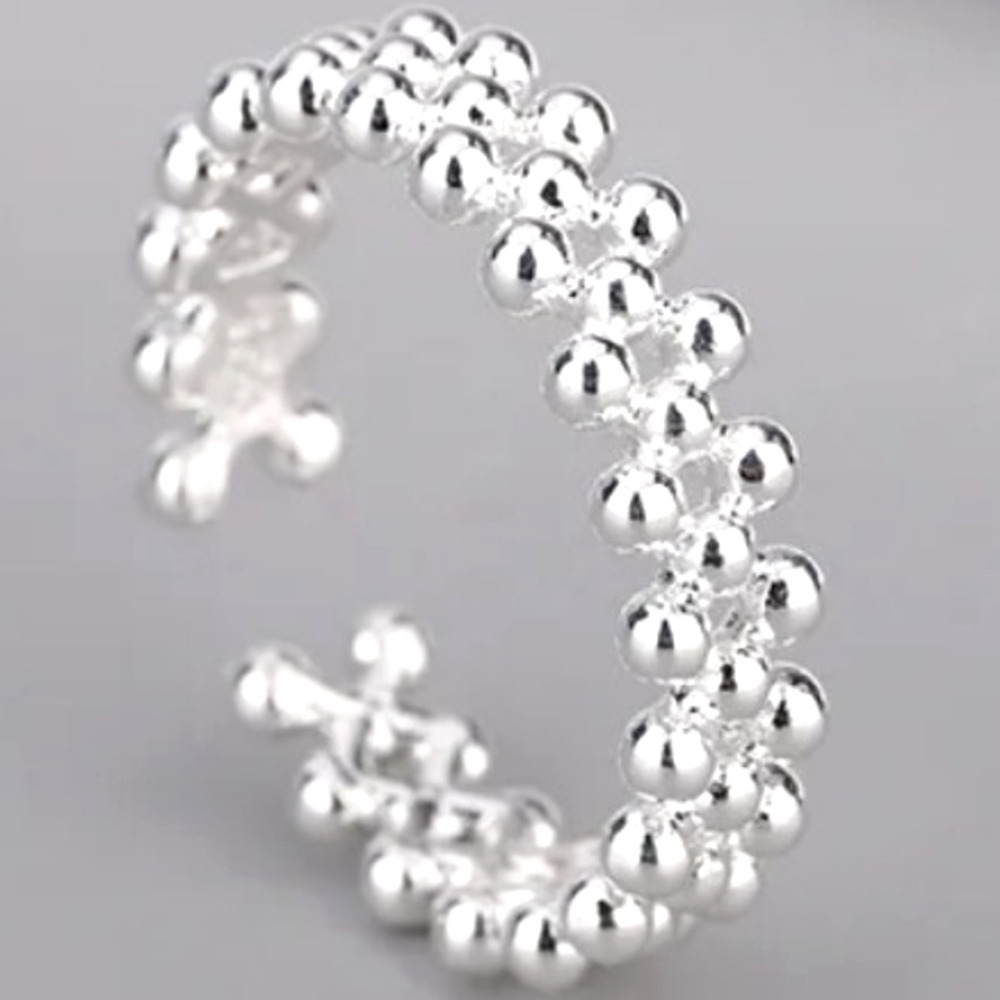 Absolutely Stunning Silver Beaded Ring